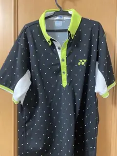 YONEX ドット柄ポロシャツ 黒/緑