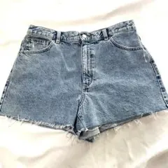 GU デニムクラッシュショートパンツOSB+X Mサイズ　ブルー