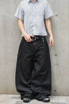 That's life ザッツライフ リジットデニム バギー Black