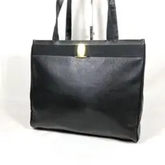 美品☆ フェラガモ ヴァラリボン トートバッグ リザード型押し ブラック A4
