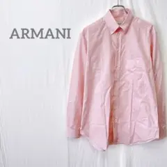 【ARMANIアルマーニ】ピンク 長袖シャツ 胸ポケット付き ビジネスシャツ