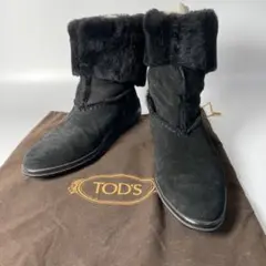 トッズ TOD,s ファー ショートブーツ ドライビングシューズ