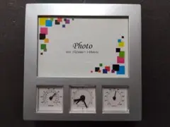 温湿度計＆時計付きフォトフレーム