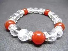 ★【水晶×カーネリアン】 天然石ブレスレットパワーストーン