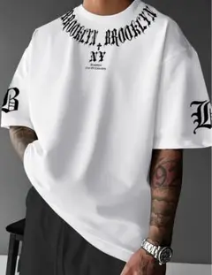 新品未使用 ヒップホップ ストリート ルームウェア 白Tシャツ