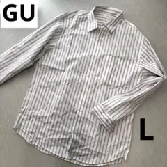 GU ジーユー　ストラップ　シャツ　ワイシャツ　L オフィス　通勤　就活　長袖