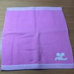 courrèges ピンク クレージュ　タオルハンカチ