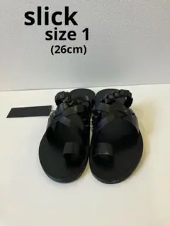 SLICK スリック　リアルレザーサンダル　牛革　 BLACK26cm新品