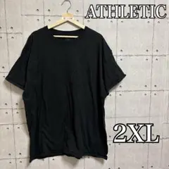 【アメリカ古着】アスレチック ブラック Tシャツ 2XL 無地