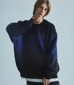 【完売品】SOCCE モヘアライクルーズシルエットグラデーションニット