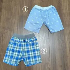 80cm 綿100% ブルー系ハーフパンツ