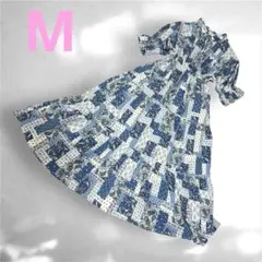 【美品】ペイズリーパッチワーク柄 マキシワンピース　M