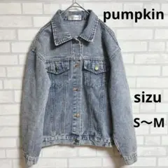 【pumpkin】デニムジャケット　バックプリント　Gジャン　S〜M