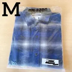 新品✨フランネルシャツ 長袖 メンズ　Mサイズ 青　ブルー　チェック　コットン