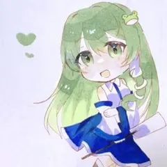 原画 イラスト 手描き アナログ 色紙 東方proiect 東風谷 早苗