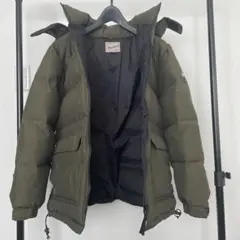 Woolriich ダウンジャケット フード取り外し可能 カーキ色 サイズM