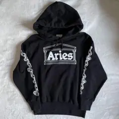 Aries アリーズ フード付きパーカー ブラック