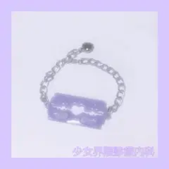 天使界隈 メンヘラ カミソリ ブレスレット 病みかわいい サブカル 水色界隈 紫
