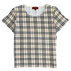 バーバリーロンドン ノバチェック柄 Tシャツ 半袖 トップス ベージュ 38 M