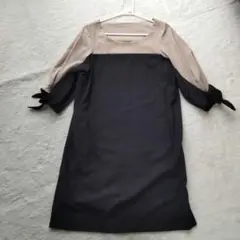 RecHerieバイカラー七分袖ワンピース 9AR