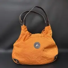 オレンジ ロゴ付き ハンドバッグ 約30cm x 25cm キタムラ