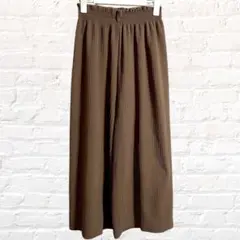ワイド リブパンツ ウエストゴム 切りっぱなし ゆるダボ カジュアル リラックス