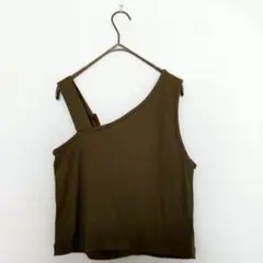 コルザ タンクトップ オリーブグリーン M デザインベルト ストレッチ素材