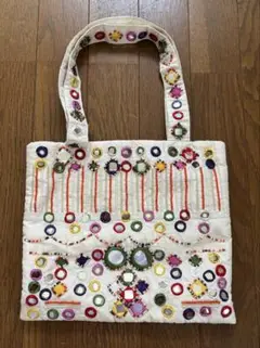 lollipops paris 刺繍トートバッグ ホワイト 新品