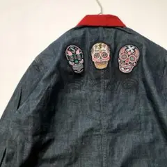 【希少】アノーカ×サスクワァッチファブリックス XL スカル刺繍ジャケット