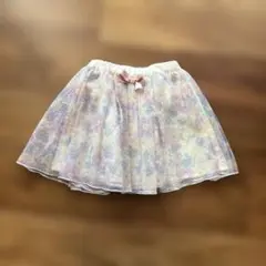【100cm】美品 anyfam エニィファム 花柄 チュールスカート