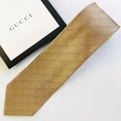 GUCCI ネクタイ 紋章柄 ブラウン