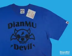 DianMU Devil デビルムーちゃん イラストTシャツ ロイヤルブルー L