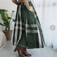 ブージュルード 大きめチェック ロングスカート