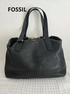 ★FOSSIL★ 黒 本革レザーバッグ　フォッシルバッグ　ブラックレザーバッグ