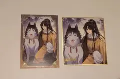 魔道祖師 完結記念展 扉絵箔押しイラストカード&扉絵箔押しミニ色紙 金凌
