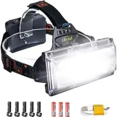 【匿名配送】LEDヘッドライト 1800LM 高輝度 広角照明 防水 防災