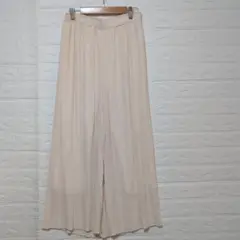 earth music&ecologyアイボリー プリーツ ワイドパンツ ゴム