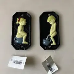 【匿名配送】インテリア 装飾プレート 2個セット トイレサイン 小便小僧