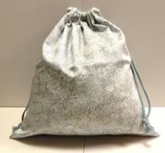 【おまとめ可】巾着袋　シックな花がら　　　 着替え袋