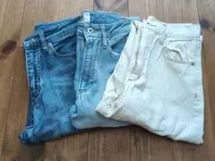 テーパードデニムパンツ　3本セット　サイズМ　しまむら