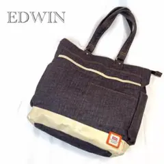 エドウィン♡EDWIN♡トートバッグ ロゴ ポケット ボタン 男女兼用