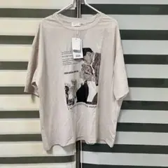 34＋ 接触冷感プリントTシャツ 新品 エクリュ 配信 プチプラ