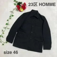 美品 23区HOMME ステンカラーコート綿 麻46 (メンズM程)