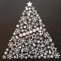 クラフトパンチ クリスマス③ クリスマスツリー 冬 飾り 壁面飾り 雪の結晶 雪