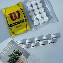 Wilson テニスラケット用グリップテープ 　通気孔付き　白色