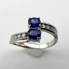 プラチナpt900 リング サファイア ダイヤ 15-16 号 4.35 g