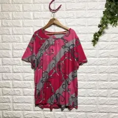【ベネボレント】（XL）タックドレープシャツ チュニック カットソー 透け感