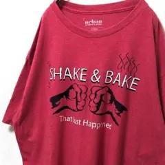 アーバンパイプライン シェイク&ベイク ロゴ Tシャツ レッド赤 XL 古着