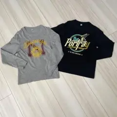 長袖カットソー 2色セット グレー ネイビー　150 ロンT