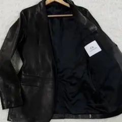 【美品 現行】Calvin Klein ラムレザー テーラード ブラック 38
